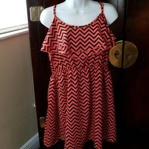 black and orange sun dress, XL
